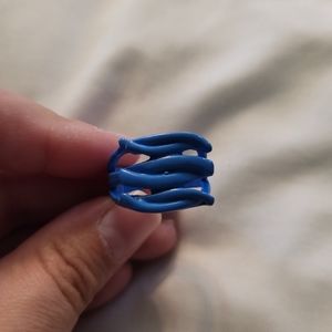Geometric Periwinkle Blue Wave Candy Color Pop Art Ring